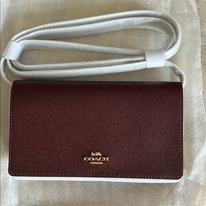 COACH Anna Foldover Crossbody in Wine Red – NWT